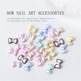 30PCS trang trí móng tay ruy băng thạch, nơ trang sức, nơ ba chiều, trang trí móng tay bằng nhựa hỗn hợp, dụng cụ làm móng cho tiệm làm móng