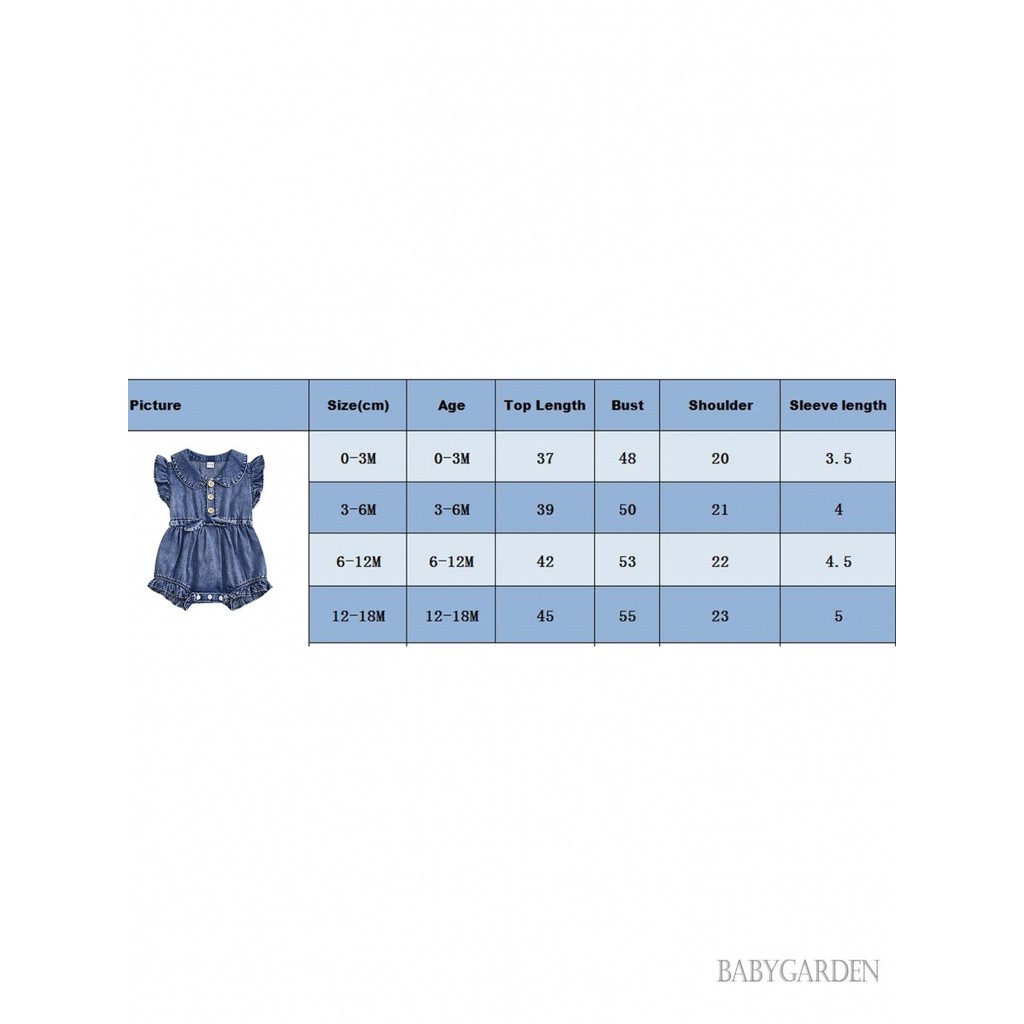 / / -Baby Girl Denim Romper Bay Tay Nút Đóng Quần Áo Trẻ Sơ Sinh Quần Áo Mùa Hè Cho Thường Ngày