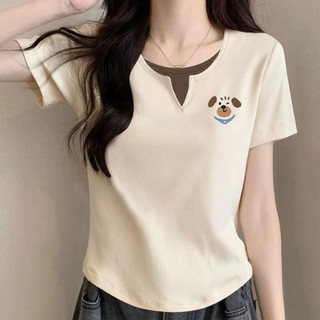 【Hạn giờ】Sáng Tạo Size Lớn MM Giả Hai Mảnh Áo Thun Thời Trang Thoải Mái Tay Ngắn Top
