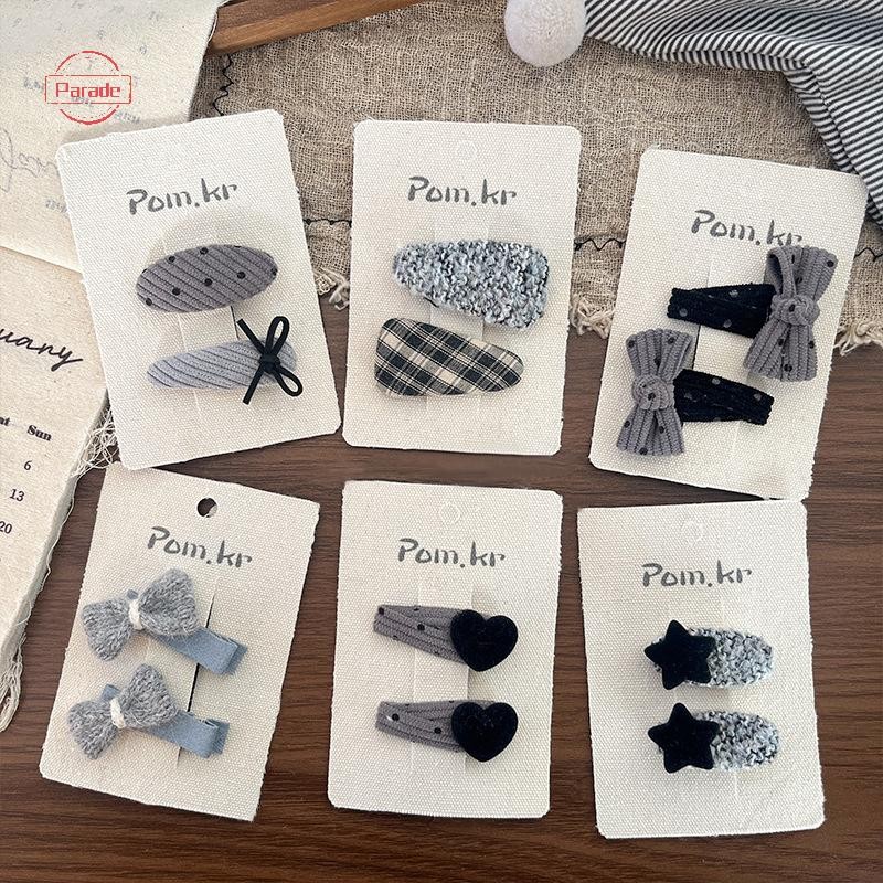 Diễu Hành Thu Đông Bé Gái Trẻ Sơ Sinh Thêu Nơ Hoa Kẹp Tóc Mới Màu Xanh Phong Cách Dễ Thương Cho Bé Công Chúa Kẹp Tóc Mũ Phụ Kiện Trẻ Em VN