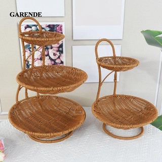 Giỏ rau quả tròn Garende có chân đế giả đa chức năng mây