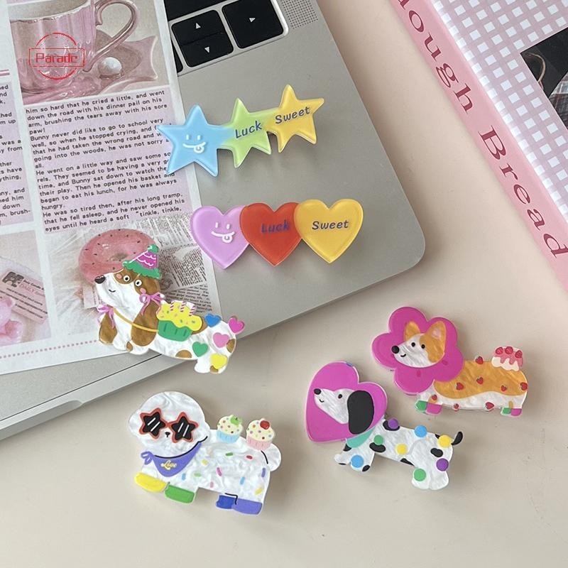 Cuộc diễu hành Ngọt Ngào Chó Dễ Thương Kẹp Tóc Hoạt Hình Mỏ Vịt Kẹp Trái Tim Ngôi Sao Acrylic Nổ Gãy Phù Hợp Với Phụ Kiện Tóc VN