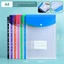 GILL 6 chiếc Thư mục chất kết dính, Túi chất kết dính A4, Phong bì 11 lỗ Nút đóng cửa Túi đục lỗ Quản lý tập tin