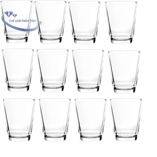Bộ 12 Ly Cốc Thủy Tinh Uống Trà Rươu 12 Trơn -  PCD23007 Cẩm Đạt
