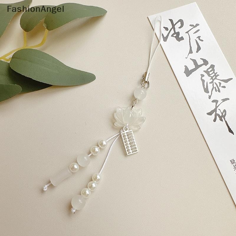 Fashionangel Hoa Sen Mặt Dây Chuyền Móc Khóa Điện Thoại Hạt Trang Trí Phong Cách Trung Hoa Phụ Kiện Quà Tặng Máy Ảnh Dây Xích Túi Mặt Dây Chuyền VN