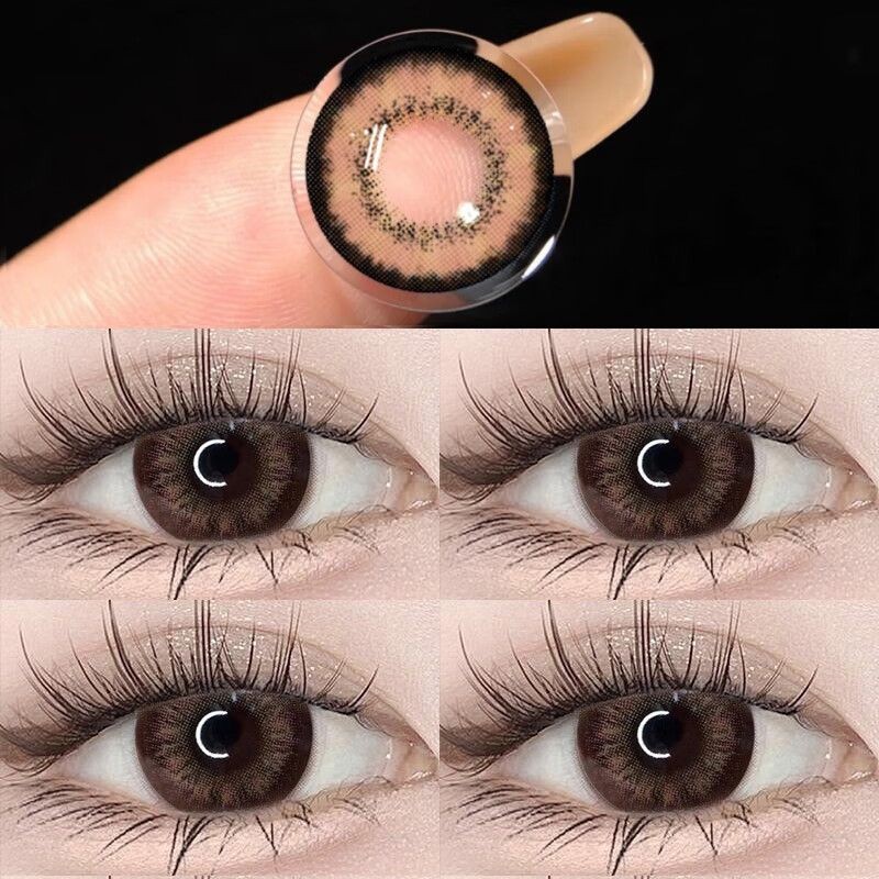 1 cặp (2 chiếc) Ống kính tiếp xúc Black Blue DIA:14.0mm/14.2mm/14.5mm Độ cận thị (0 ~ -6.00) Sử dụng: Ống kính 12 tháng 06