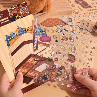Enwei 3 Cái [3D Fantasy World Series] Nhãn dán nhật ký dễ thương Nhãn dán chống nước Giấy Scrapbooking Chất liệu Sổ lưu niệm Bộ