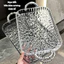 Khay trà 2 lớp vân kim cương trong suốt nhựa Acrylic, Khay úp ly cốc tay cầm ngọc trai sang trọng