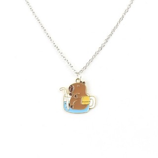 Hoạt Hình Dễ Thương Capybara Vòng Cổ Ins Ngộ nghĩnh Vòng Cổ Hợp Kim Nhỏ Giọt Dầu Vòng Cổ Cho Nữ Cô Gái Quà Tặng Phụ Kiện Trang Sức