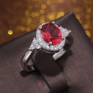 Nhẫn Ruby Bạc S925 Trang Sức Thời Trang Đơn Giản Quà Tặng Nữ 5