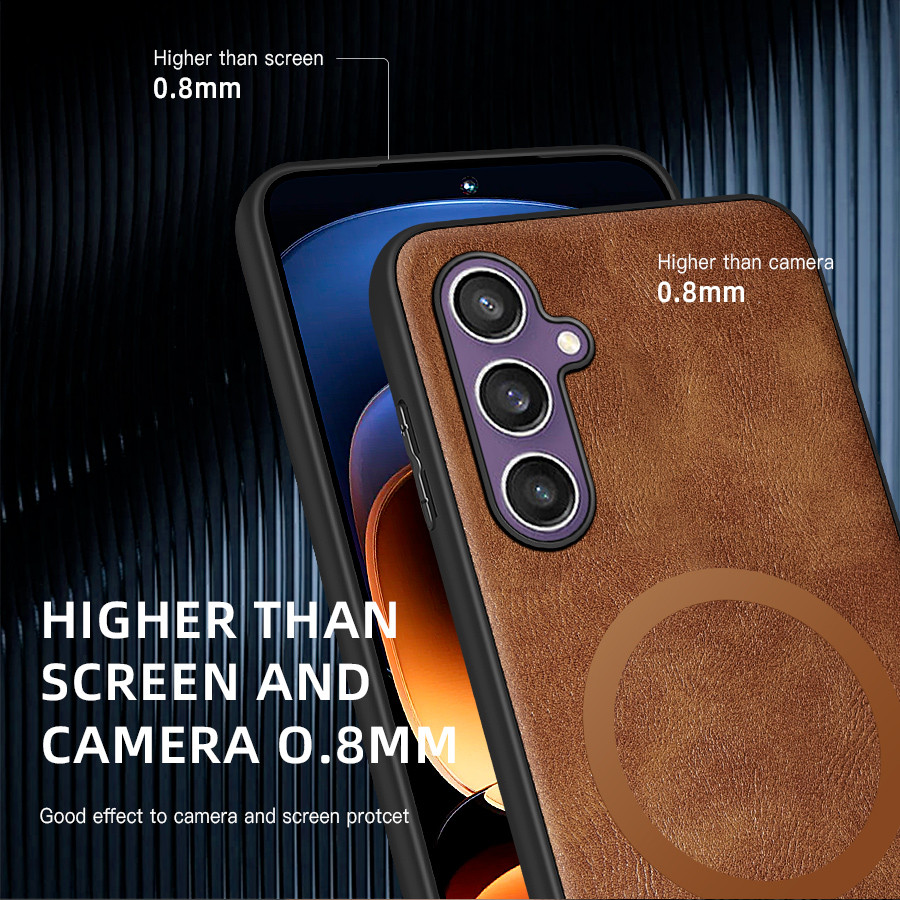 Ốp Điện Thoại Da Fuax Cho Samsung Galaxy S25 Plus S23 S24 FE S22 S21 S20 Note 10 20 Ultra Cover