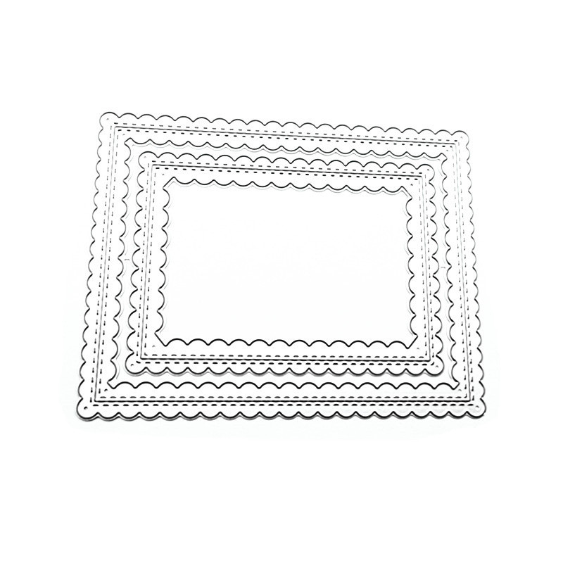 Hai Mảnh Vuông Kim Loại Thép Carbon Dập Nổi Khắc Khuôn Tự Làm Trẻ Em Giấy Thủ Công Cắt Bản Mẫu