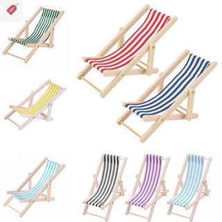 ALIK 1: 12 Ghế đi biển bằng gỗ có thể gập lại Ghế tắm nắng Chaise Dollhouse VN