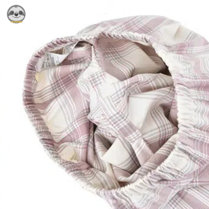 Phong cách Nhật Bản Muji Style / Đồ ngủ ca rô Flannel / Bộ đồ ngủ chải thoải mái ấm áp / Đồ lót mềm liền mạch