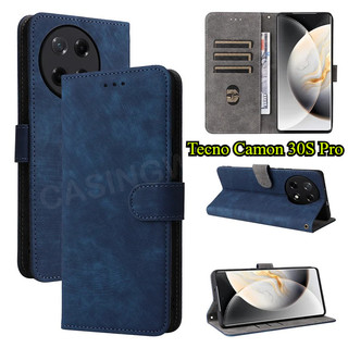 Dành Cho Tecno Camon 30S Pro 30 S 30Pro 4G 5G 2024 Vỏ Điện Thoại Da Lật Sang Trọng Khe Cắm Thẻ Ví Đứng Giá Đỡ Vỏ TPU Mềm Chống Sốc