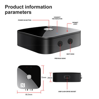 Nfc Bluetooth 5.3 Bộ Thu Âm Thanh 3.5 Mm AUX R / L RCA Stereo Lossless HIFI Âm Nhạc Bộ Chuyển Đổi Không Dây USB U-Disk Chơi Điều Khiển Từ Xa Cho Xe Ô Tô Bộ Khuếch Đại Loa