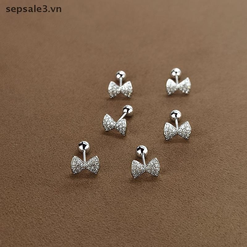# VN # Bông tai nơ nhỏ quyến rũ dành cho nữ Kẹp tinh tế Vít xương tai dễ thương Xu hướng thời trang Trang sức tai bé gái.