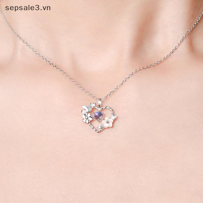 # Vn # Vòng cổ mặt dây chuyền hình trái tim hoa tinh tế dành cho nữ Dây chuyền xương đòn pha lê Zircon Trang sức tiệc cưới.