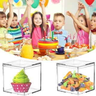 1 / 3 / 5 Hộp Bảo Quản Quà Tặng Trong Suốt Mini Vuông - Hộp Đựng Kẹo Thực Phẩm Đa Chức Năng Có Nắp