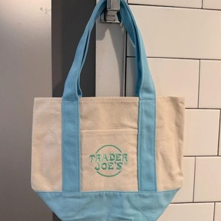 Trader Joe 's Mini Pastel Canvas Tote Túi vải màu pastel nhỏ Túi mua sắm thời trang