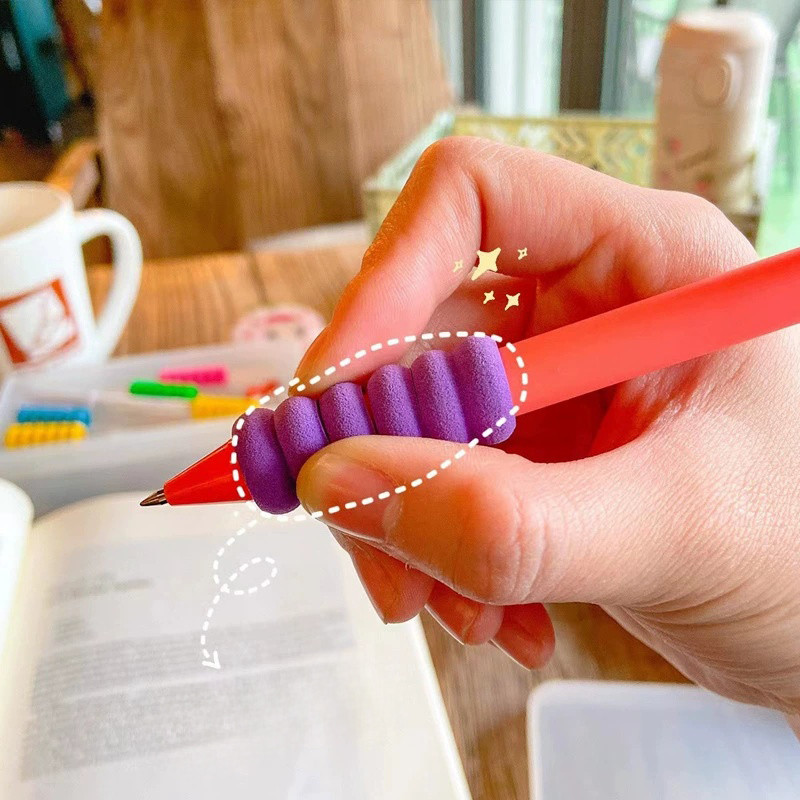 2 / 5 Chiếc Màu Sáng Tạo Lốp Bền EVA Đựng Bút Chì Ngón Tay Trẻ Em Chống Mòn Bút Tay