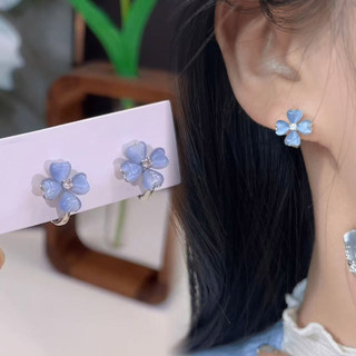 Bông tai Mori Series Ice trong suốt hoa xanh ánh sáng nhẹ, phong cách thời trang, thiết kế siêu nhẹ
