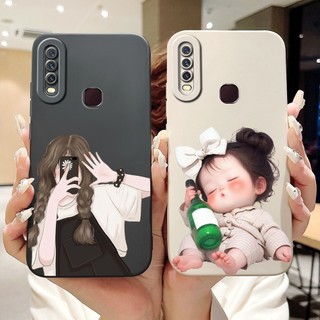 Dành Cho Vivo Y12 Y15 Y17 Y11 Y12i 1906 1901 1902 1904 1940 Mới Thỏ Mèo Hoạt Hình Vỏ Bảo Vệ Ống Kính Vỏ Điện Thoại Silicon Mềm