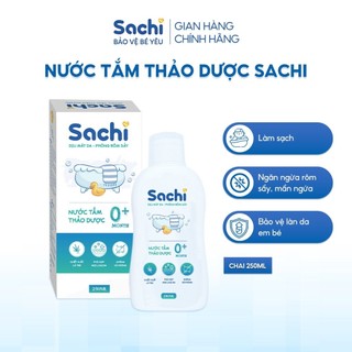 Nước Tắm Thảo Dược SACHI Dịu Mát Da ,Ngừa Rôm Sảy, Hỗ Trợ Ngăn Cảm Cúm, Cảm Lạnh Cho Bé Lọ 250ml / 500ml