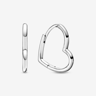 Bông tai nhẫn kim loại mạ bạc 925 mạ vàng 14K bất đối xứng hình trái tim màu vàng hồng