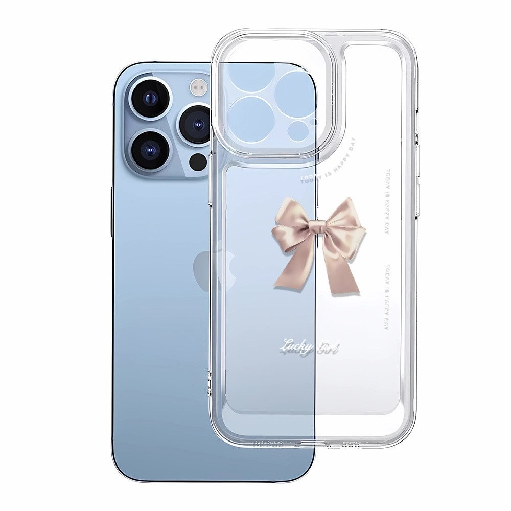 Ốp điện thoại nơ hồng cho Huawei Honor Magic 7 6 5 4 Pro 9X Pro 30S X50i X5 Plus 90 Lite Y9S Mate50 40 30 20 10, trong suốt, chống rơi, không gian
