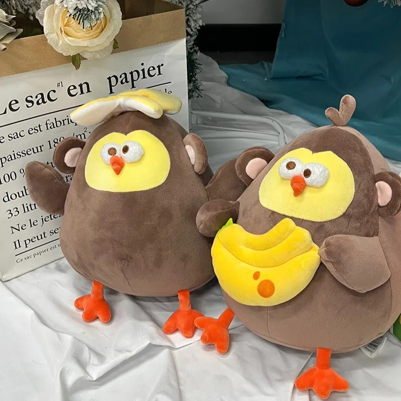 Đồ chơi nhồi bông Miniso, gối thoải mái cho trẻ em, thiết kế gia đình gà dễ thương