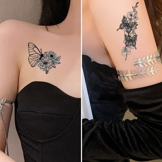 Nhãn dán hình xăm dạng tối - Bộ hình xăm bướm đen 3D - Trang trí lễ hội âm nhạc và cosplay