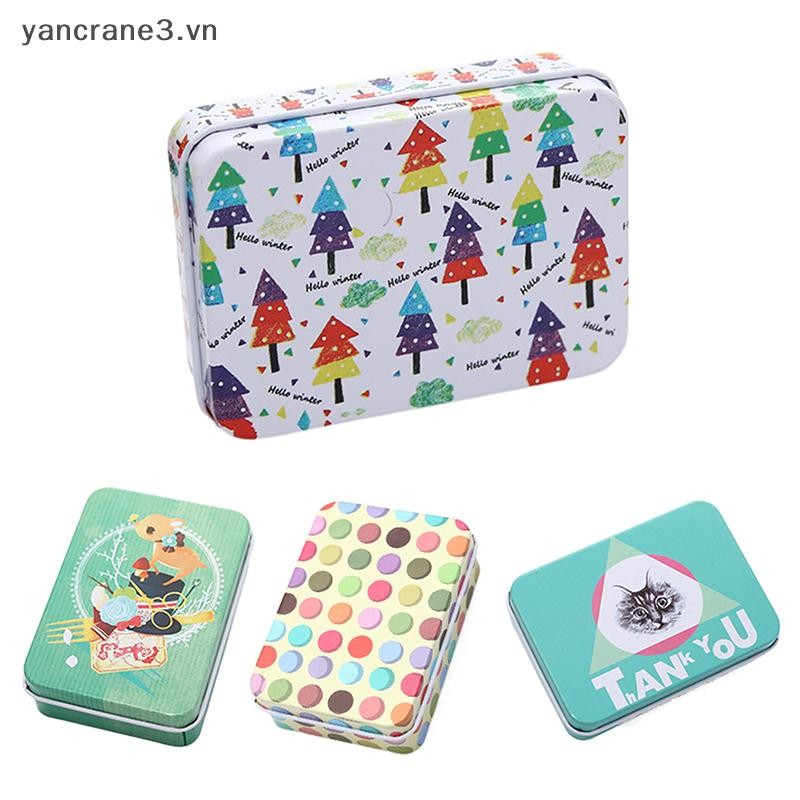 {YAN3} Hộp thiếc có nắp Hộp đựng hình chữ nhật nhỏ di động Hộp đựng kẹo rỗng Hộp đựng thuốc Hộp quà tặng Hộp đóng gói {yancrane3.vn}