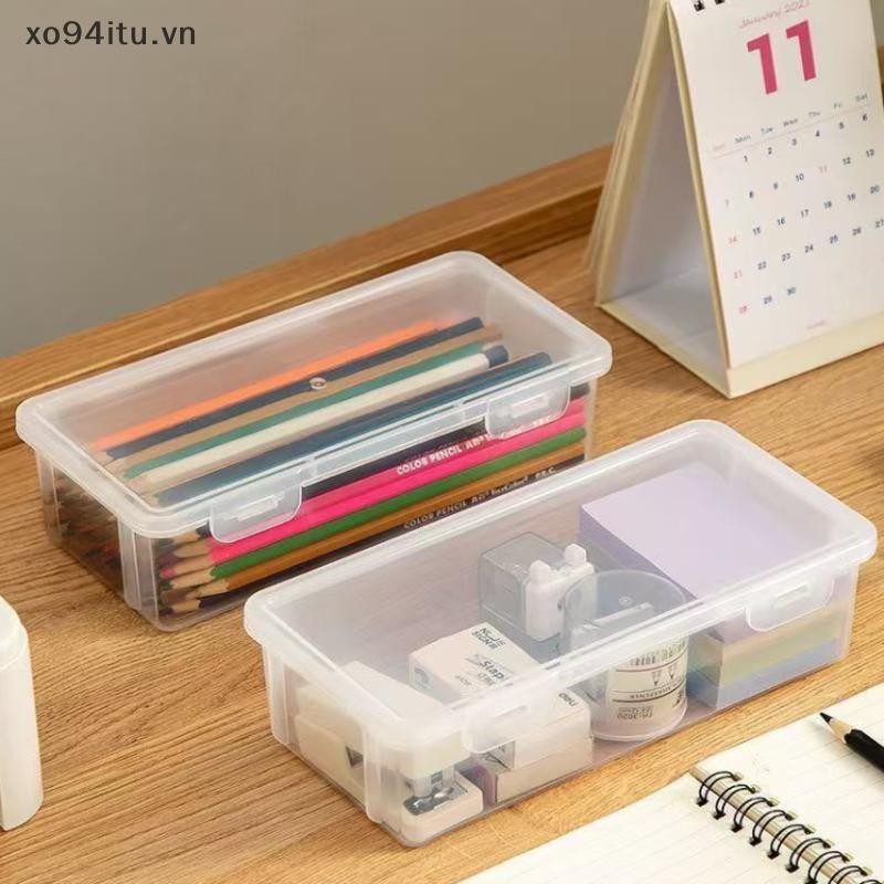 XOITU 1 / 4 Hộp Bảo Quản Nhựa Trong Suốt Lớn Có Nắp Bản Lề Cho Đồ Trang Sức Đồ Trang Trí Đồ Dùng Gia Đình Và Tổ Chức Văn Phòng VN