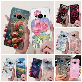 Vỏ Mềm Cho Xiaomi Redmi A3 4G / A3x / Poco C61 Ốp điện thoại Thời Trang Mới Bướm Silicon Trong Suốt TPU Vỏ Bảo Vệ