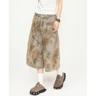 Quần short denim nam ESEA thời trang và phổ biến kiểu Mỹ cổ điển đường phố cao cấp bẩn thiết kế phong cách trung tính
