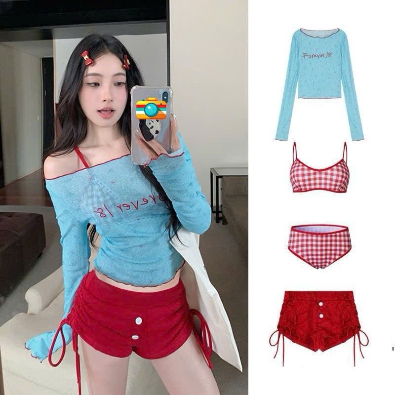 Set bộ đồ bơi bikini 4 chi tiết thiết kế phong cách Y2K trẻ trung hottrend gợi cảm XIMIMI BKN62