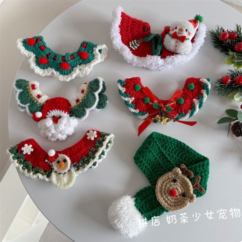 Thú Cưng Giáng Sinh Nai Sừng Tấm Trang Trí Cổ Mèo Khăn Cho Chó Mũ