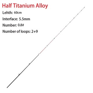 Cần câu đầu titan FANGHUI, sợi carbon, phù hợp câu cá mùa đông, chiều dài 45/55/60cm, hợp kim titan.