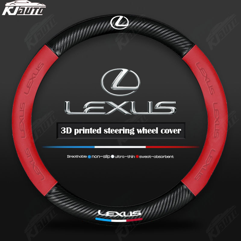 Vỏ bọc vô lăng bằng sợi Carbon bằng da sang trọng Lexus Phụ kiện nội thất ô tô thoải mái và chống trượt cho Lx Gx Rx Ls Gs Sc Es Is