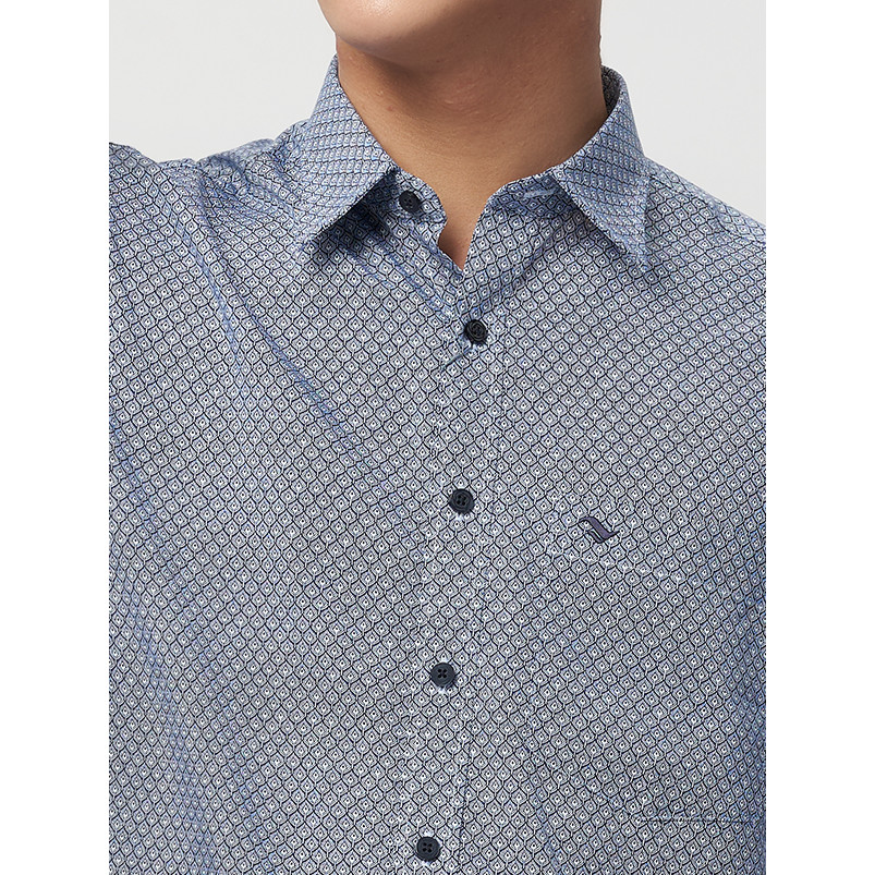 Sơmi ngắn tay lai ngang VIETTIEN SMART CASUAL vải sợi hoa hồng phom regular VT00000213