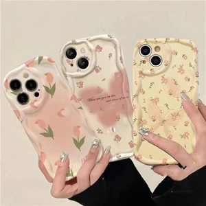 Vỏ Cho Samsung Galaxy S24 FE S23 S25 Ultra Plus A55 A54 A15 Ốp Lưng Kem Thời Trang Vồng Cạnh Hoa Bướm TPU Silicone Chống Sốc Camera Hoa Văn Bảo Vệ