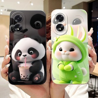 Ốp Chống Sốc Cho OPPO A38 4G CPH2579 / A18 4G CPH2591 Vỏ Silicon Mềm Thỏ Gấu Trúc Sáng Tạo Cho OPPOA18 A 18 Vỏ