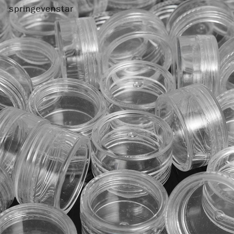Springevenstar 50pc Lọ kem trong suốt Chai mỹ phẩm Hộp đựng nồi trong suốt cho móng tay Springevenstar