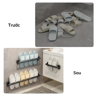 Giá treo dép, giá treo khăn nhà tắm dán tường tiện lợi nhôm phun sơn tĩnh điện , Không cần đục lỗ, kích cỡ đa dạng SUNND