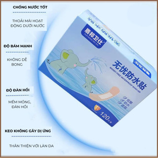 Băng keo cá nhân hộp 120 miếng – Dạng miếng rời tiện dụng, màng dán mỏng, dùng mọi lúc cần