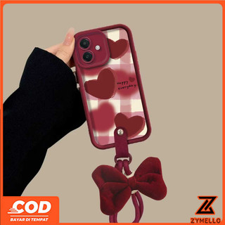 Ốp Lưng Cho OPPO A6X A6 A6 PRO A5i A5X A5 5G A3X A3 PRO A5 PRO A80 A60 A79 A38 A18 A17 A57 2022 4G A78 A58 A7 A5S A12 A95 Vỏ Điện Thoại TPU Chống Sốc Dây Nơ Burgundy