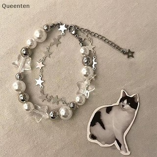 Queenten Bông Tai Kẹp Ngôi Sao Vòng Tay Cô Gái Pentagram Ngọc Trai Đính Hạt Lắc Tay Nữ Vintage Thẩm Mỹ Quyến Rũ Vòng Tay Phụ Kiện Trang Sức Quà Tặng