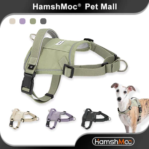 HamshMoc Dây nịt chó mạnh mẽ có thể điều chỉnh thoải mái Dây đeo ngực thú cưng Chống đầy đặn Phản quang Kiểm soát dễ dàng cho chó lớn vừa đi bộ