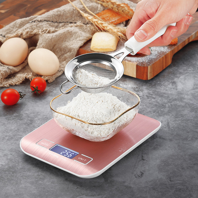 [Hàng có sẵn] Cân nhà bếp điện tử 5Kg Thép không gỉ dùng cho thực phẩm Cân kỹ thuật số chính xác Gram